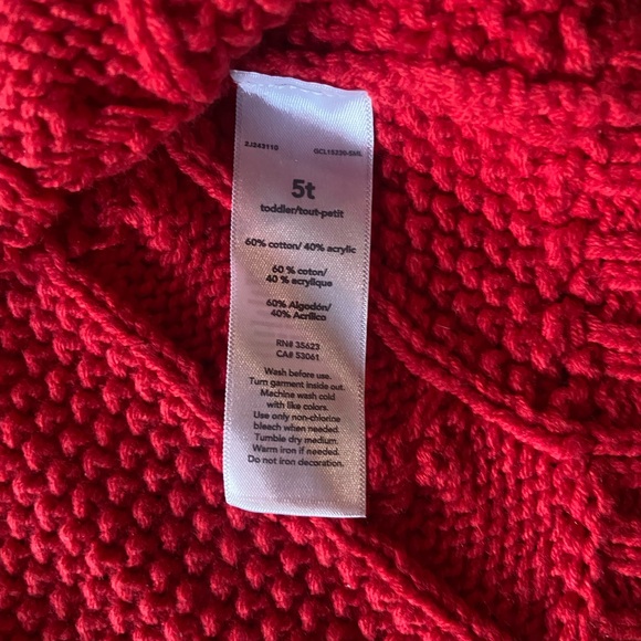 Red KNIT Poncho Carters Size 5T - Picture 2 of 3